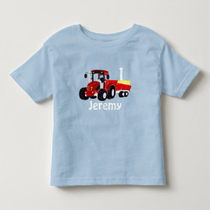 Spaß Alter und Name Red Traktor Geburtstag Kleink Kleinkind T-shirt
