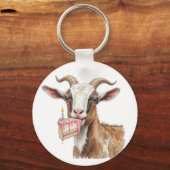 Spaß alter Ziege über dem Hügel Custom Age Geburts Schlüsselanhänger (Rückseite)