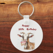 Spaß alter Ziege über dem Hügel Custom Age Geburts Schlüsselanhänger (Vorderseite)