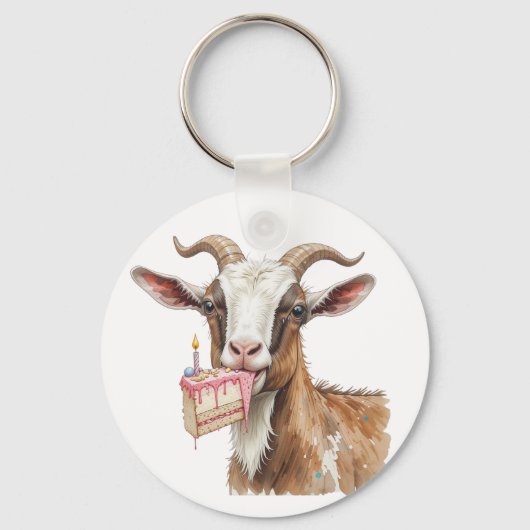 Spaß alter Ziege über dem Hügel Custom Age Geburts Schlüsselanhänger (Rückseite)