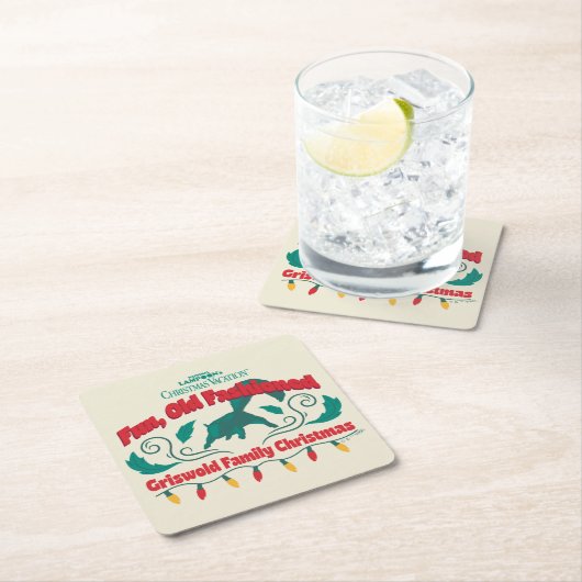 Spaß, altmodische Griswold Familie Weihnachten Rechteckiger Pappuntersetzer (Vor Ort)