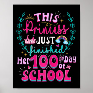 Spaß am 100. Schultag Prinzessin Niedlich Kids Gir Poster