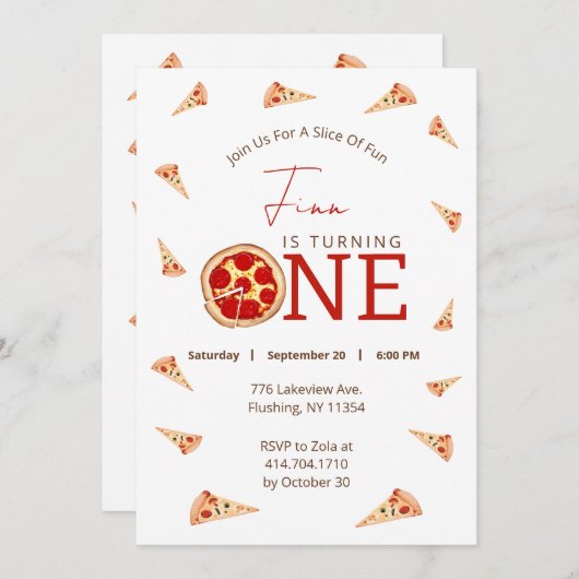 Spaß am 1. Geburtstag Einladung (Vorne/Hinten)