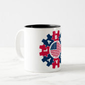 Spaß am Arbeitstag Zweifarbige Tasse (Vorderseite Links)