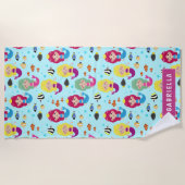 Spaß am farbenfrohen Strand der Meerjungfrau Strandtuch (Vorderseite)