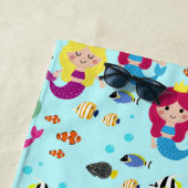 Spaß am farbenfrohen Strand der Meerjungfrau Strandtuch (Beispiel)