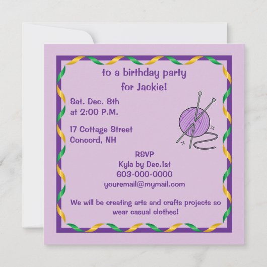 Spaß am Geburtstag Einladung (Rückseite)