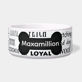 Spaß am Schwarz-Weiß-Dog-Knochen-Thema Napf