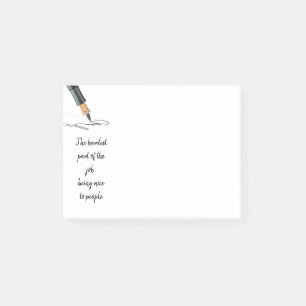 Spaß am schwersten, nett zu sein, die Leute Zitat  Post-it Klebezettel