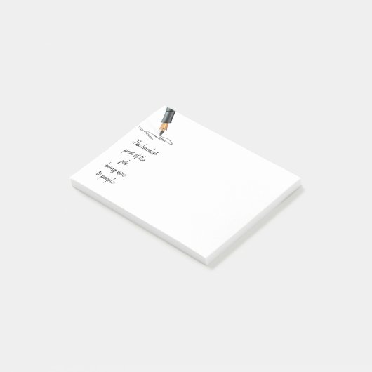 Spaß am schwersten, nett zu sein, die Leute Zitat Post-it Klebezettel (angewinkelt)