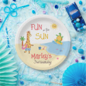 Spaß am Sonnenstrand Tierfreude zum Geburtstag Pappteller (Party)