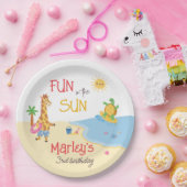 Spaß am Sonnenstrand Tierfreude zum Geburtstag Pappteller (Party)