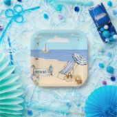 Spaß am Strand Blue Aqua Aqua Pappteller (Party)