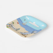 Spaß am Strand Blue Aqua Aqua Pappteller (Gewinkelt)