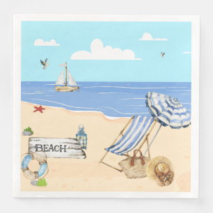 Spaß am Strand Blue Aqua Aqua Serviette