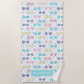 Spaß am Strand der Sonnenbrille Strandtuch (Vorderseite)