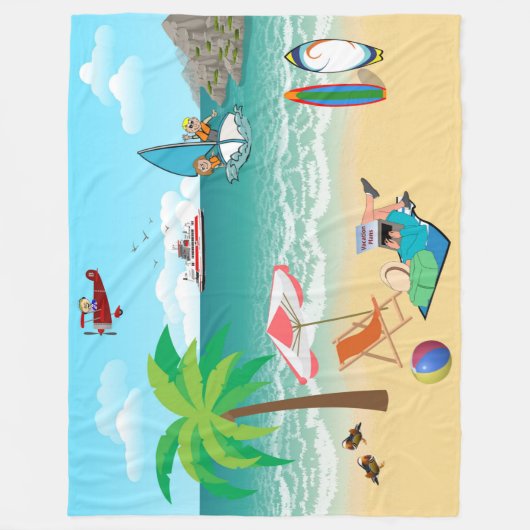 Spaß am Strand Fleecedecke (Vorderseite)