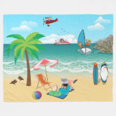 Spaß am Strand Fleecedecke (Vorderseite (Horizontal))