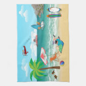 Spaß am Strand Geschirrtuch (Vertikal)