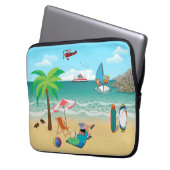 Spaß am Strand Laptopschutzhülle (Vorderseite Links)