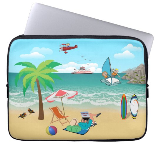 Spaß am Strand Laptopschutzhülle (Vorderseite)