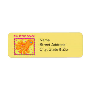 Spaß am Strand Whimsy Octopus Yellow Orange