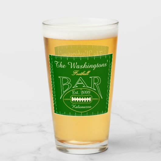 Spaß American Football Bar Trinkbehälter Beer Pint Glas (Vorne (Gefüllt))