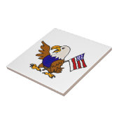 Spaß-Amerikaner Eagle, das Flaggen-Kunst hält Fliese (Seite)