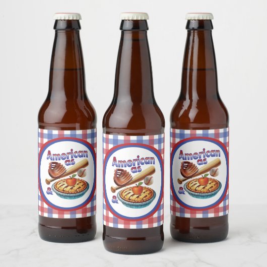 Spaß amerikanisch als Baseball & Apple Pie Bierflaschenetikett (Flaschen)