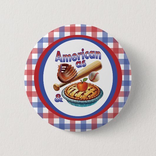 Spaß amerikanisch als Baseball & Apple Pie Button (Vorderseite)