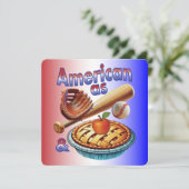 Spaß amerikanisch als Baseball & Apple Pie Einladung (Stehend Vorderseite)