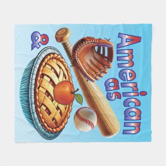 Spaß amerikanisch als Baseball & Apple Pie Fleecedecke (Vorderseite (Horizontal))