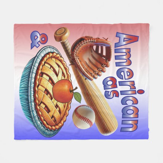 Spaß amerikanisch als Baseball & Apple Pie Fleecedecke (Vorderseite (Horizontal))