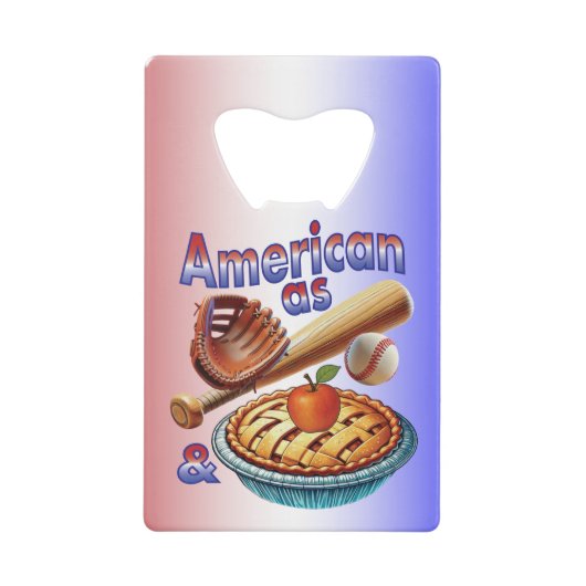 Spaß amerikanisch als Baseball & Apple Pie Geldbeutel Flaschenöffner (Vorderseite)