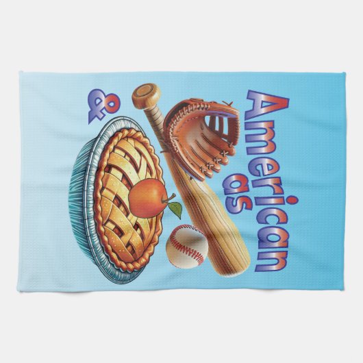 Spaß amerikanisch als Baseball & Apple Pie Geschirrtuch (Horizontal)