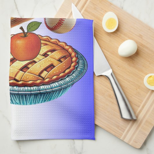 Spaß amerikanisch als Baseball & Apple Pie Geschirrtuch (Viertel Falte)