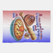 Spaß amerikanisch als Baseball & Apple Pie Geschirrtuch (Horizontal)