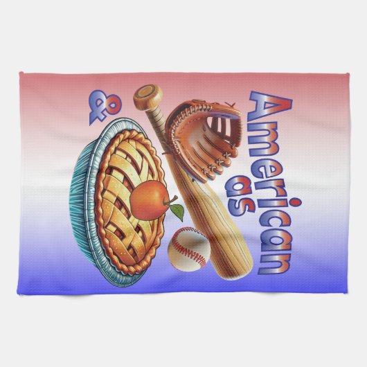 Spaß amerikanisch als Baseball & Apple Pie Geschirrtuch (Horizontal)