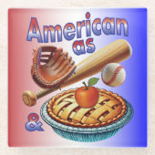 Spaß amerikanisch als Baseball & Apple Pie Glasuntersetzer (Vorderseite)