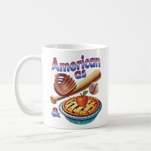 Spaß amerikanisch als Baseball & Apple Pie Kaffeetasse (Links)