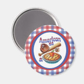 Spaß amerikanisch als Baseball & Apple Pie Magnet (Vorderseite/Rückseite)