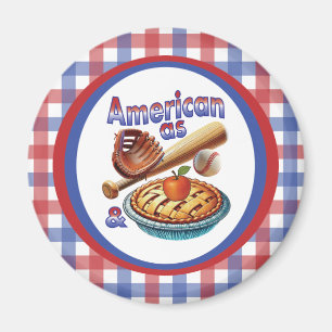 Spaß amerikanisch als Baseball & Apple Pie Magnet