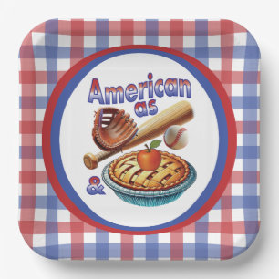 Spaß amerikanisch als Baseball & Apple Pie Pappteller