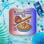 Spaß amerikanisch als Baseball & Apple Pie Pappteller (Party)
