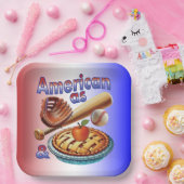 Spaß amerikanisch als Baseball & Apple Pie Pappteller (Party)