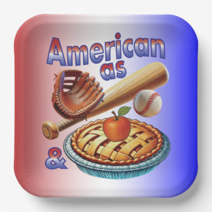 Spaß amerikanisch als Baseball & Apple Pie Pappteller