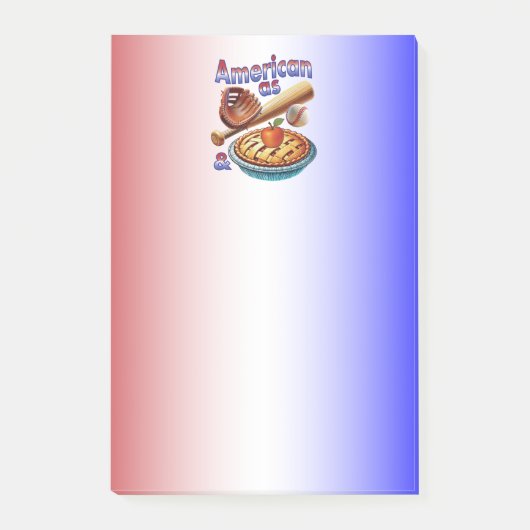 Spaß amerikanisch als Baseball & Apple Pie Post-it Klebezettel (Vorderseite)