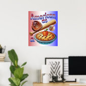 Spaß amerikanisch als Baseball & Apple Pie Poster (Heimbüro)