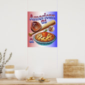 Spaß amerikanisch als Baseball & Apple Pie Poster (Küche)