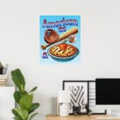 Spaß amerikanisch als Baseball & Apple Pie Poster (Heimbüro)